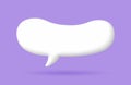 3D White speech bubble elements on Pale purple background, 3D rendering image. Royalty Free Stock Photo