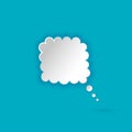 3d white speech bubble. Square abstract form figure Speech bubble icon. Network communication concept. Isolated vector