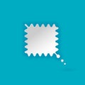 3d white speech bubble. Square abstract waved form figure Speech bubble icon. Network communication concept. Isolated
