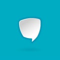 3d white speech bubble. Square form figure Speech bubble icon.Network communication concept. Isolated vector