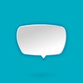 3d white speech bubble. Square Speech bubble icon. Network communication concept. Isolated vector illustration