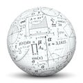White 3D Sphere - Ball with Math Symbol Texture Royalty Free Stock Photo
