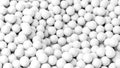 3D white spheres pile