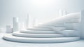 3D White Staircase Podium - AI Generated