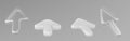 3d white and transparent arrow icon vector set Royalty Free Stock Photo