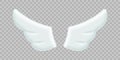 3d white two angel wings, abstract freedom symbol, realistic mockup of flying birds Royalty Free Stock Photo