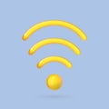 3D Wi-Fi icon. Wifi symbol. Realistic wireless network concept. Vector 3d illustration