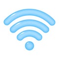 3d WIFI icon, wireless internet sign, isolated on transparent background. Vector illustration Royalty Free Stock Photo