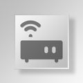 3D WiFi modem icon Business Concept