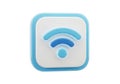 3d wifi symbol icon on white background, technology concept Royalty Free Stock Photo