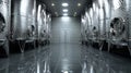 3D Winery Tanks With Chrome Reflections Create a Stunning Visual in a Spacious Vinification Area Royalty Free Stock Photo