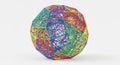 Colorful Wireframe Geometric Sphere with Interwoven Patterns and Bright Hues Royalty Free Stock Photo