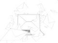 3d wireframe laptop