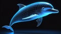 3d wireframe model of a dolphin the design shoul ai generated Royalty Free Stock Photo