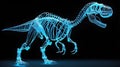 3d wireframe model of a trex skeleton the design ai generated Royalty Free Stock Photo