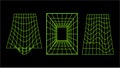 3D wireframe models of objects Network line.