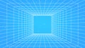 3D wireframe perspective grid room template design vector illustration background. Royalty Free Stock Photo