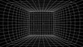 3D wireframe perspective grid room template design vector illustration background. Royalty Free Stock Photo