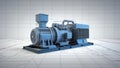 3d wireframe render of a electric generator architectu ai generated Royalty Free Stock Photo