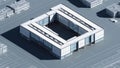 3d wireframe render of a mixeduse complex architecture ai generated