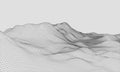 3D Wireframe Terrain Wide Angle EPS10 Vector Royalty Free Stock Photo