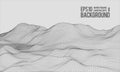 3D Wireframe Terrain Wide Angle EPS10 Vector Royalty Free Stock Photo