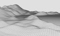 3D Wireframe Terrain Wide Angle EPS10 Vector Royalty Free Stock Photo