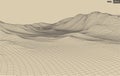 3D Wireframe Terrain Wide Angle EPS10 Vector Royalty Free Stock Photo