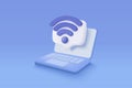 3d wireless connection and sharing network on internet. Hotspot access point for digital and online coverage. Broadcasting area Royalty Free Stock Photo