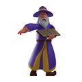 3D Witch Cartoon Design having a spellbook