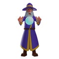 3D Witch Cartoon Picture with flying glass ball