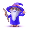 3d Wizard casts a spell Royalty Free Stock Photo