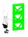 3d woman character explaining near to checkmark list