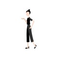 Woman in culottes and t-shirts. clothes. vector