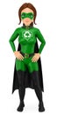 3D Woman superhero of recycling standing with hands on waist