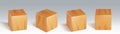 3d wood cube block to play game realistic vector