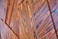 3D wood wall panels. Wood veneer wall panels with geometric shapes. Rosewood reconstituted veneer Royalty Free Stock Photo