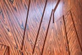 3D wood wall panels. Wood veneer wall panels with geometric shapes. Rosewood reconstituted veneer Royalty Free Stock Photo