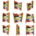 3d wooden colorful toy abacus set collection.