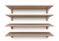 3D wooden shelves set Royalty Free Stock Photo