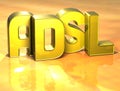 3D Word ADSL on yellow background