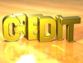 3D Word Credit on yellow background