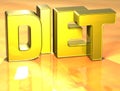 3D Word Diet on yellow background