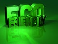 3D Word Eco Friendly on green background