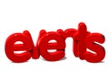3D Word Events on white background Royalty Free Stock Photo