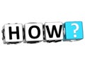 3D word How with question mark. Royalty Free Stock Photo