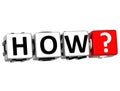 3D word How with question mark. Royalty Free Stock Photo