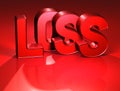 3D Word Loss on red background