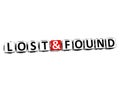 3D Word Lost and Found on white background Royalty Free Stock Photo