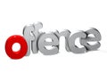 3D Word Offence over white background.